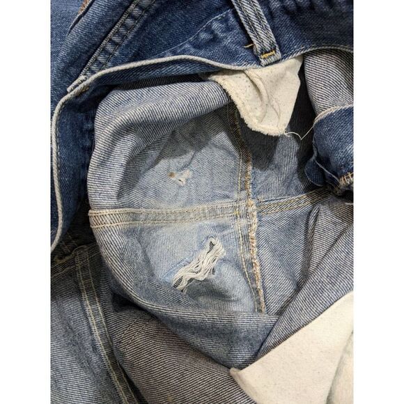 Lee Riders Denim Blue Jeans 35x28 Talon 42 Zipper Mens 1970s Dark Wash Straight - Picture 9 of 14
